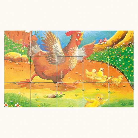 Bino Wooden Picture Blocks Farm Animals 15 Pieces