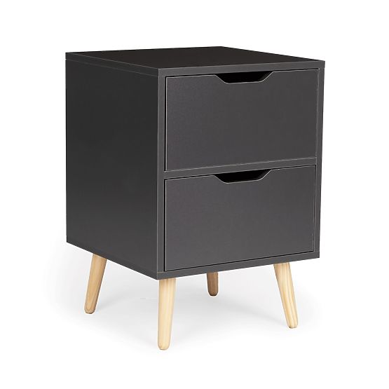 Black bedside table NORLA