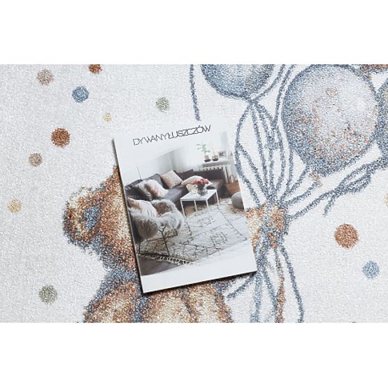 BONO 9614 Round Rug Bear, Balloons Cream / Light Gray