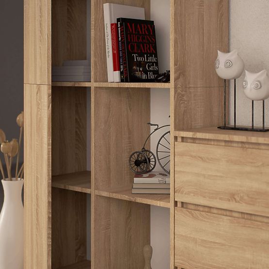 BOOKCASE R80 1D 4P CLP OAK SONOMA