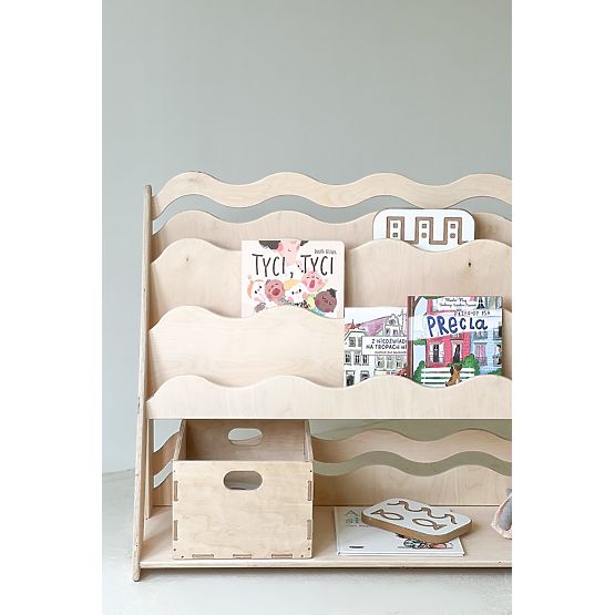 Bookshelf and Toy Rack WAVE M - Natural