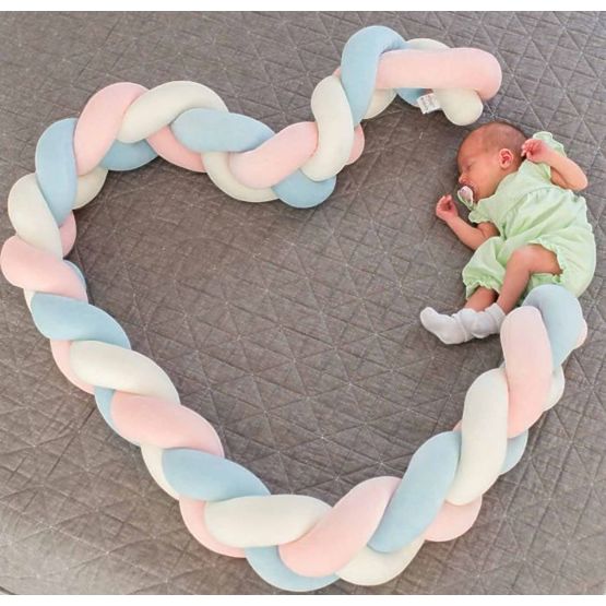 Braided guardrail 240 cm - pink with blue
