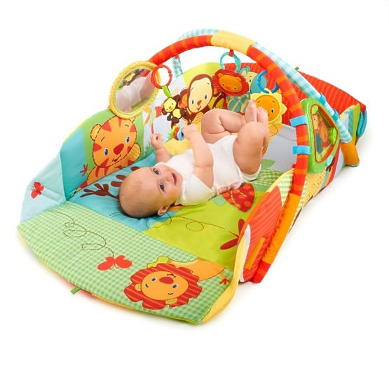 Bright Starts Swingin' Safari Play Place Activity Play Mat with a Toy Arch