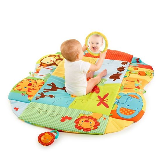 Bright Starts Swingin' Safari Play Place Activity Play Mat with a Toy Arch