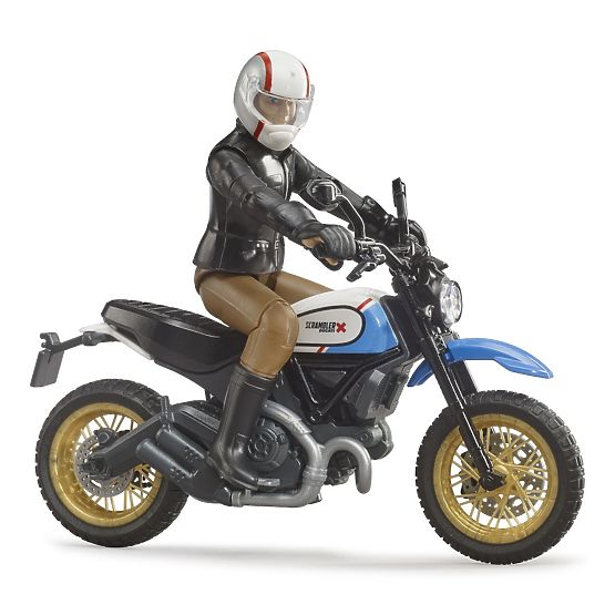 Bruder 63051 BWORLD Motorcycle Scrambler Ducati Cafe Racer with Rider