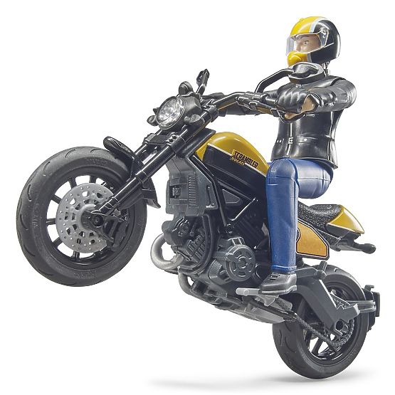 Bruder 63053 BWORLD Motorcycle Scrambler Ducati Cafe Racer with Rider