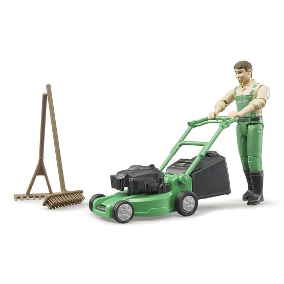 Bruder BWORLD Gardener with Lawn Mower and Accessories