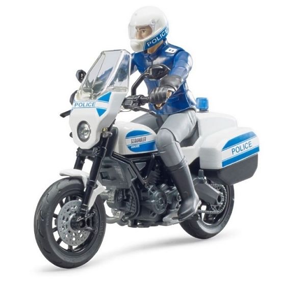 Bruder BWORLD Police Motorcycle Ducati Scrambler with Rider