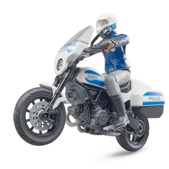 Bruder BWORLD Police Motorcycle Ducati Scrambler with Rider
