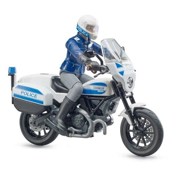 Bruder BWORLD Police Motorcycle Ducati Scrambler with Rider