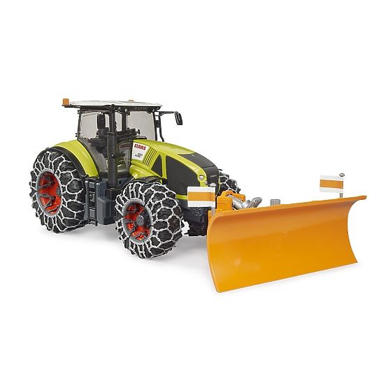 Bruder Claas Axion 950 with Snow Chains and Plow