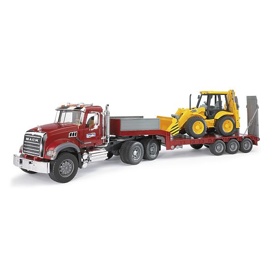 Bruder MACK Granite Truck with Trailer and JCB Tractor