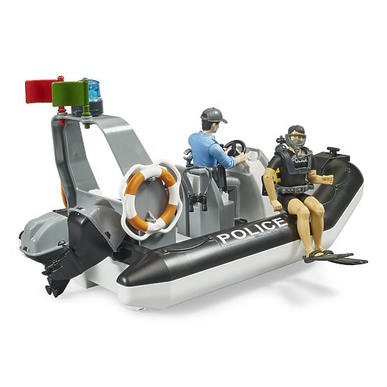 Bruder Police Boat with Policeman and Diver - Damaged Packaging