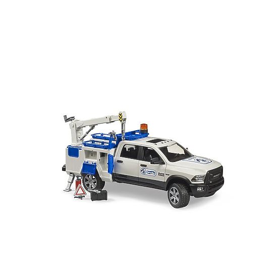 Bruder RAM 2500 Service Truck with Rotating Crane and Beacon