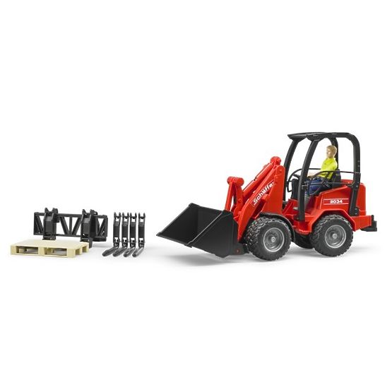 Bruder Red Loader SCHÄFFER 2034 with Figure and Accessories