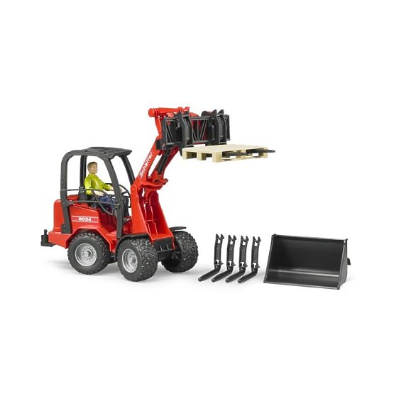 Bruder Red Loader SCHÄFFER 2034 with Figure and Accessories