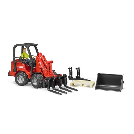 Bruder Red Loader SCHÄFFER 2034 with Figure and Accessories