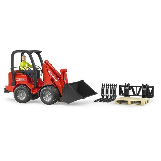 Bruder Red Loader SCHÄFFER 2034 with Figure and Accessories