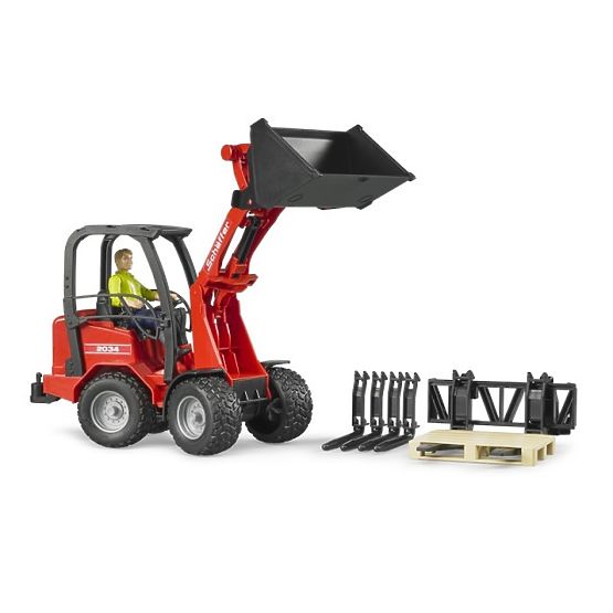 Bruder Red Loader SCHÄFFER 2034 with Figure and Accessories
