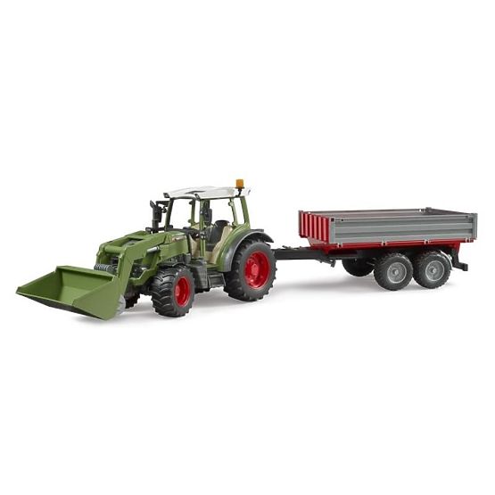 Bruder Tractor Fendt Vario 211 with Front Loader and Tipping Trailer