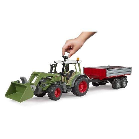 Bruder Tractor Fendt Vario 211 with Front Loader and Tipping Trailer