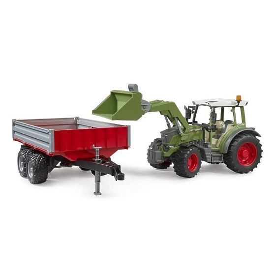 Bruder Tractor Fendt Vario 211 with Front Loader and Tipping Trailer