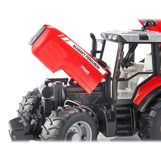 Bruder Tractor MASSEY FERGUSON with Tipping Trailer Red