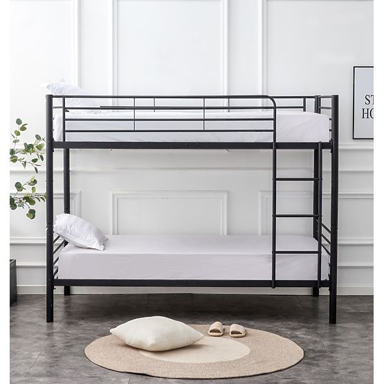 Two-story metal bed BUNKY 200x90 cm - black