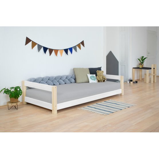 Children's wooden single bed with two headboards KIDDY - scandi