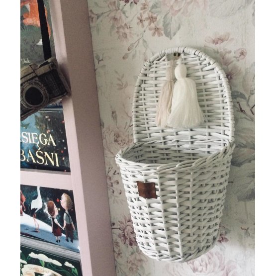 LILU Wicker basket to wall LU - white