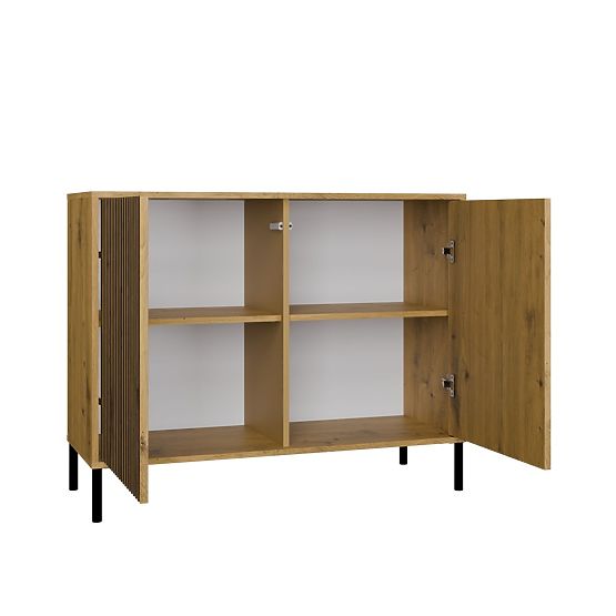 Cabinet with Grooved Front Kamaro 2D Slim / Smooth Artisan Oak Slats