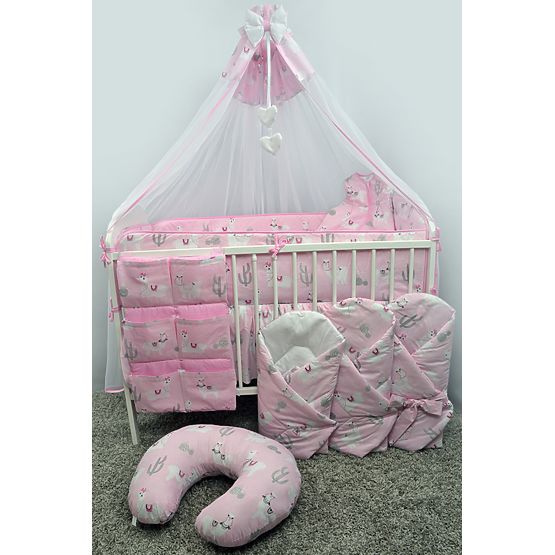 Canopy for cribs Lama - pink