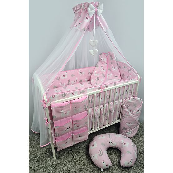 Canopy for cribs Lama - pink