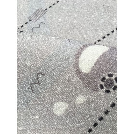 Children's rug Treasure map - silver-gray