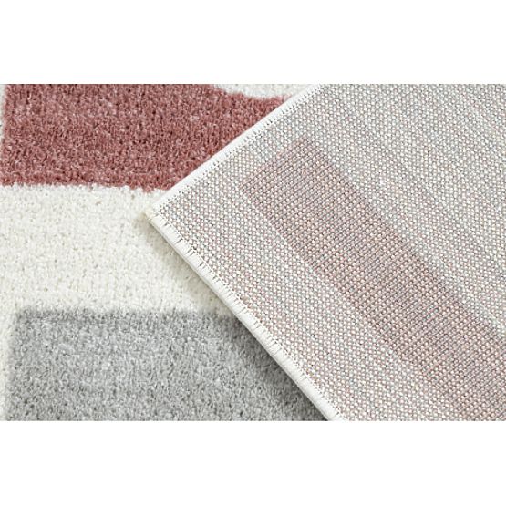 Carpet FUSION 0213 White/Dark Pink - Geometric, Modern, Abstract