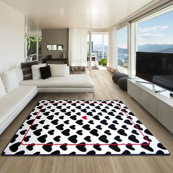 Carpet SKETCH - F755 cream/black - heart