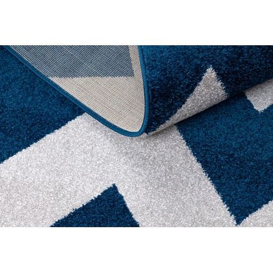 Carpet SKETCH - FA66 Moroccan Clover, Grid, Blue White - Zigzag