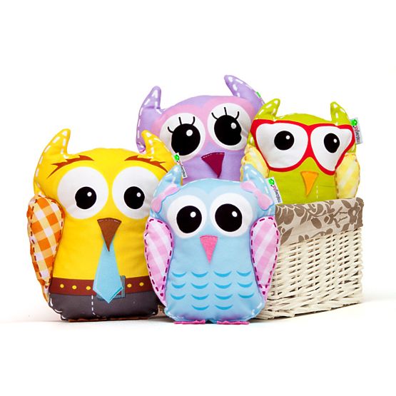 Cheerful owlish family