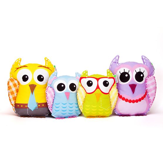 Cheerful owlish family