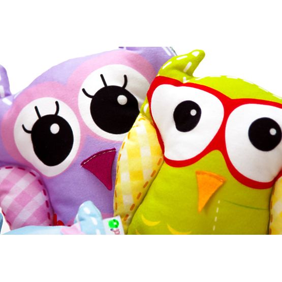 Cheerful owlish family