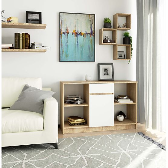 CHEST OF DRAWERS B-17 CLP PK SONOMA / WHITE
