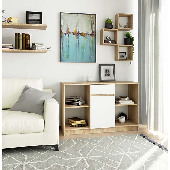 CHEST OF DRAWERS B-17 CLP PK SONOMA / WHITE