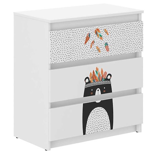 Chest of Drawers - Black and White Bear