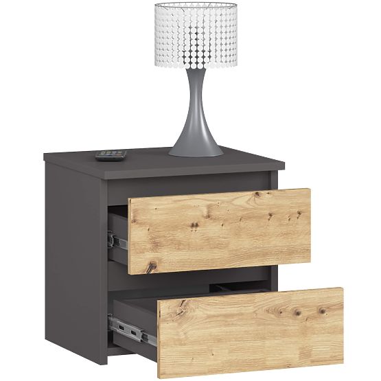 CHEST OF DRAWERS CL2 2SZ CLP PK GRAPHITE GREY / ARTISAN OAK
