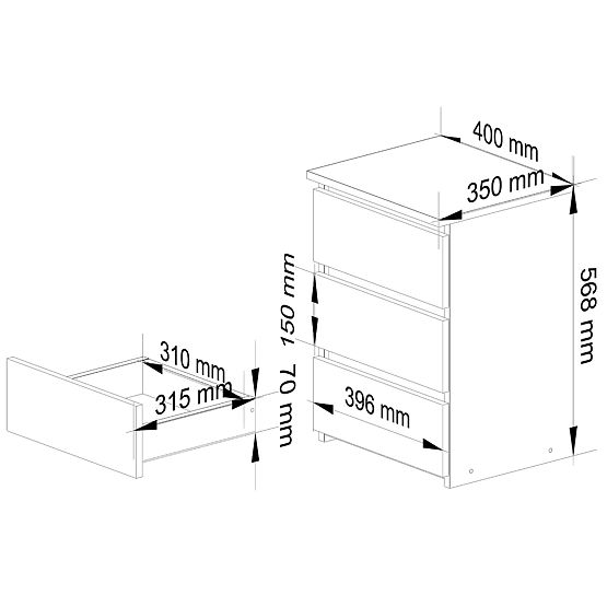 CHEST OF DRAWERS CL3/40 PK WHITE