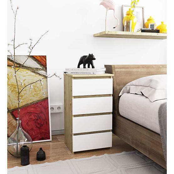 CHEST OF DRAWERS CL4 PK ARTISAN OAK / WHITE