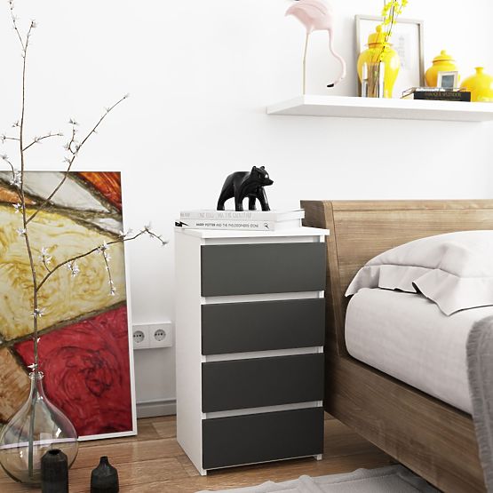 CHEST OF DRAWERS CL4 PK WHITE / GRAY