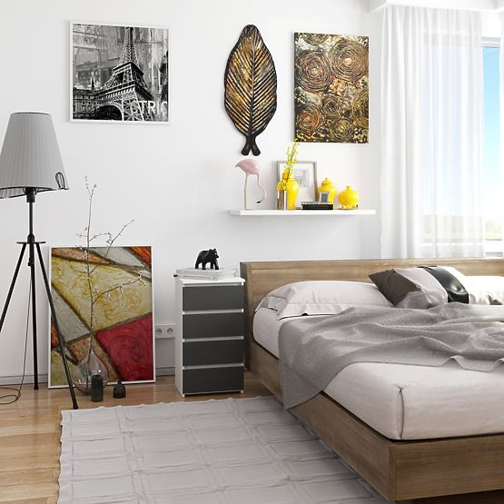 CHEST OF DRAWERS CL4 PK WHITE / GRAY