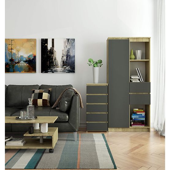 CHEST OF DRAWERS CL5 PK ARTISAN OAK / GRAY
