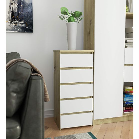CHEST OF DRAWERS CL5 PK OAK ARTISAN / WHITE